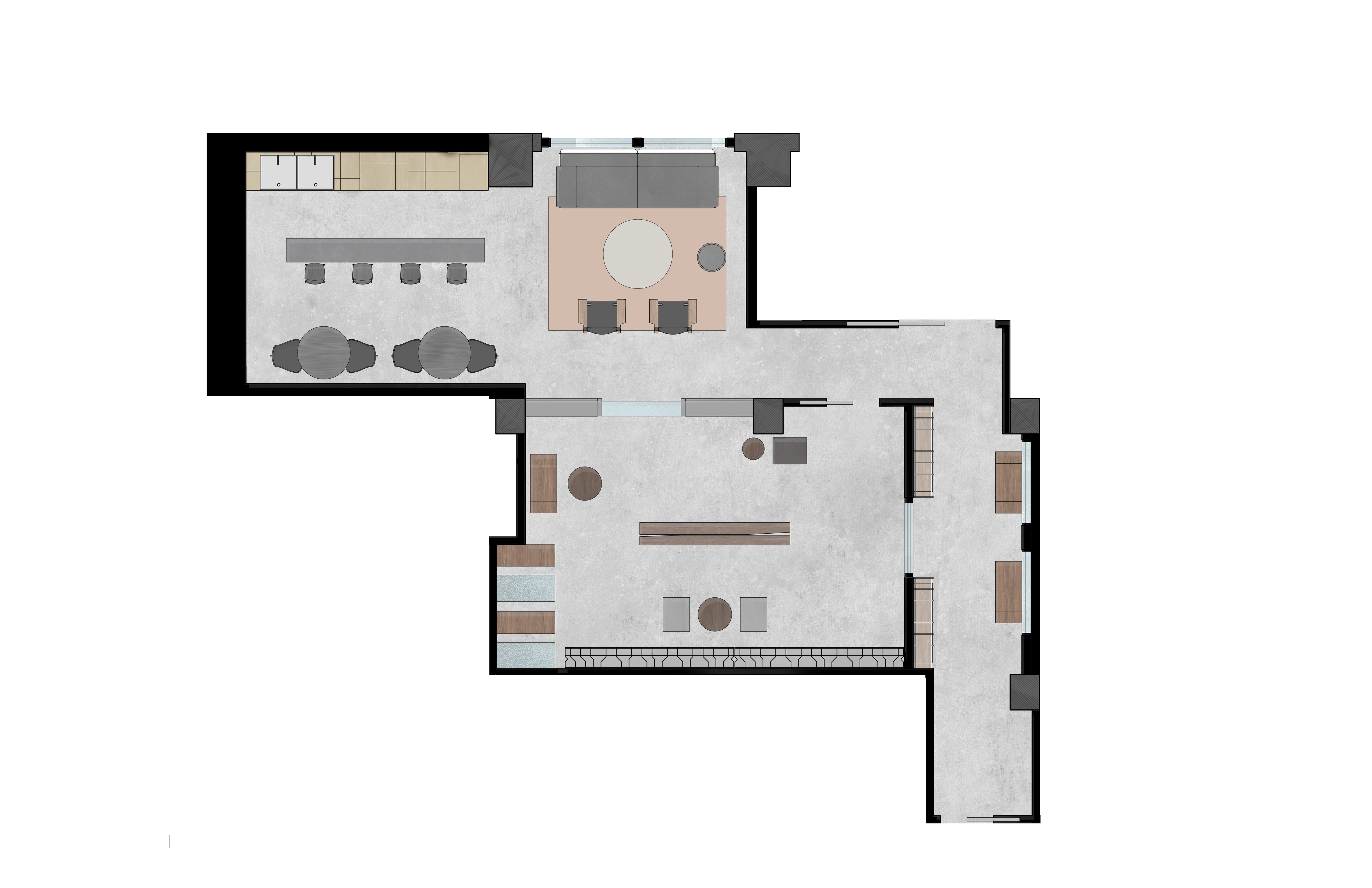 Student lounge rendered view